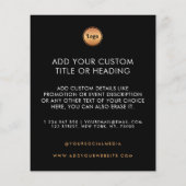 Zwarte & Gold aangepaste zakelijke Logo sociale me Flyer (Achterkant)