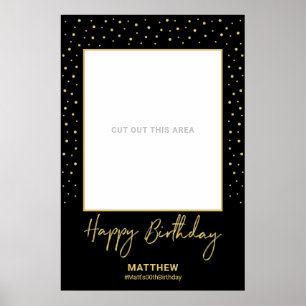 Zwarte & Gold Adult Birthday Photo Lijst Prop Poster