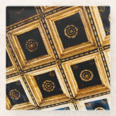 Zwarte Gold-architectuur Glazen Onderzetter (Voorkant)