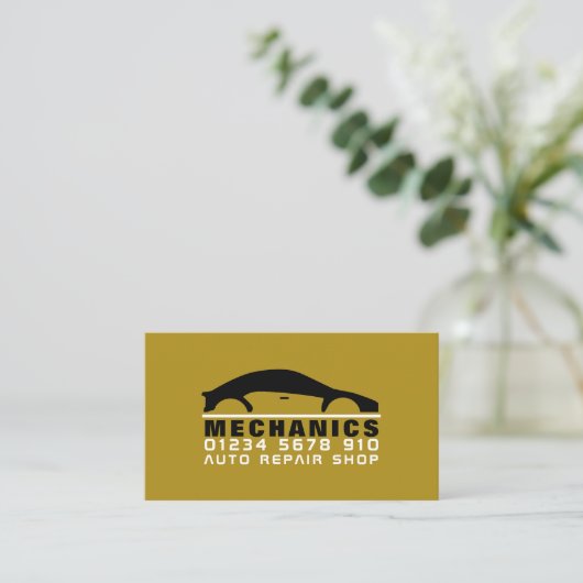 Zwarte & Gold-auto-Logo, automatische mechanische  Visitekaartje (Staand voorkant)