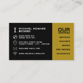 Zwarte & Gold-auto-Logo, automatische mechanische  Visitekaartje (Achterkant)