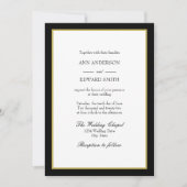 Zwarte Gold Border - Families Wedding Invitation Kaart (Voorkant)