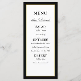 Zwarte Gold Border Weduwemiddel Menu
