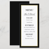 Zwarte Gold Border Weduwemiddel Menu (Voorkant / Achterkant)