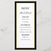 Zwarte Gold Border Weduwemiddel Menu (Voorkant)