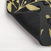 Zwarte & Gold Botanische Moderne Rustische Branche Muismat (Hoek)