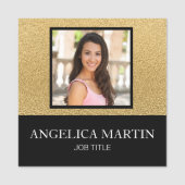 Zwarte Gold Business Employee Photo Title Naamplaatje (Voorkant)