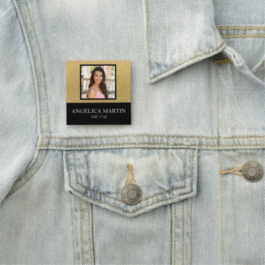 Zwarte Gold Business Employee Photo Title Naamplaatje (In situ)