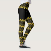 Zwarte & Gold Chevron faux Glitter Compositie Leggings (Rechts)