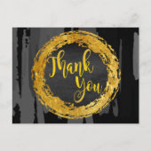 Zwarte Gold-cirkel Dank u Abstract Glitter Briefkaart (Voorkant)
