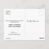 Zwarte Gold Class of 2022 Afstuderen Notice Briefkaart (Achterkant)