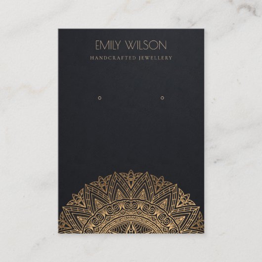 ZWARTE GOLD CLASSIC  MANDALA-BEELDSCHERM VISITEKAARTJE (Voorkant)