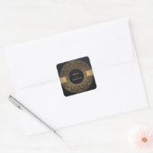 ZWARTE GOLD CLASSIC  MANDALA WEDING VIERKANTE STICKER (Envelop)