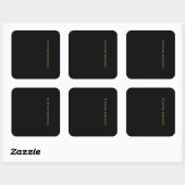 Zwarte Gold Colors Professional Trendy Modern Plai Vierkante Sticker (Vel)
