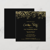 Zwarte & Gold Confetti Company, kerstdiner Kaart (Voorkant / Achterkant)