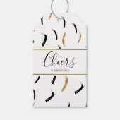Zwarte & Gold Confetti Happy Nieuwjaar cadeautjes Cadeaulabel (Voorkant)