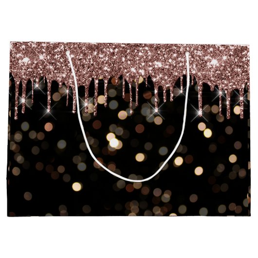 Zwarte Gold Confetti Luxury Roos Glitter Drivers Groot Cadeauzakje (Achterkant)