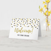 Zwarte Gold Confetti werknemer Welkom bij team Kaart (Gele Bloem)