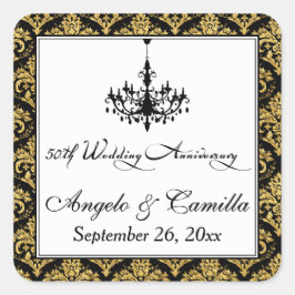Zwarte, Gold Damask 50e Jubileum Sticker