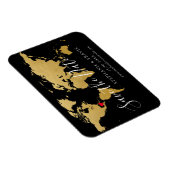 Zwarte Gold Destination Wedding Map opslaan Datum Magneet (Rechterzijde)