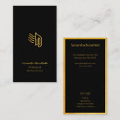 Zwarte Gold-elegant voor Professional Ironing Serv Visitekaartje (Voorkant / Achterkant)