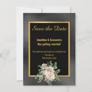 ZWARTE GOLD EMBOSSED ROOS EUCALYPTUS BEWAREN DE DA