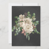 ZWARTE GOLD EMBOSSED ROOS EUCALYPTUS WHITWEDING KAART (Achterkant)