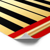 Zwarte Gold- en zwarte Muzieknoten achtergrond Poster (Hoek)