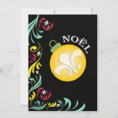 Zwarte Gold Fleur de Lis - Uitnodiging voor kerstf (Voorkant)