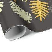 Zwarte & Gold Floral 30 x 6' Wrapping Paper, Glos Cadeaupapier (Rol Hoek)