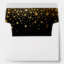 Zwarte Gold Glitter Confetti Stippen voor 5x7 Uitn