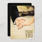 Zwarte & Gold Glitter - Hartelijk dank voor fotoka Bedankkaart (Voorkant / Achterkant)