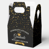 Zwarte & Gold Graduation Party Favor Box Bedankdoosjes (Geopend)