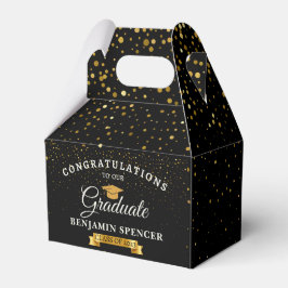 Zwarte & Gold Graduation Party Favor Box Bedankdoosjes