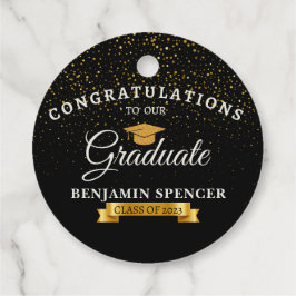 Zwarte & Gold Graduation Party Favor Box Bedankjes Labels