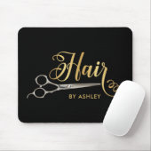 Zwarte & Gold Haarstylist Salon Name Muismat (Met muis)