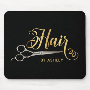 Zwarte & Gold Haarstylist Salon Name Muismat