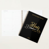 Zwarte & Gold Haarstylist Salon Name Planner (Display)