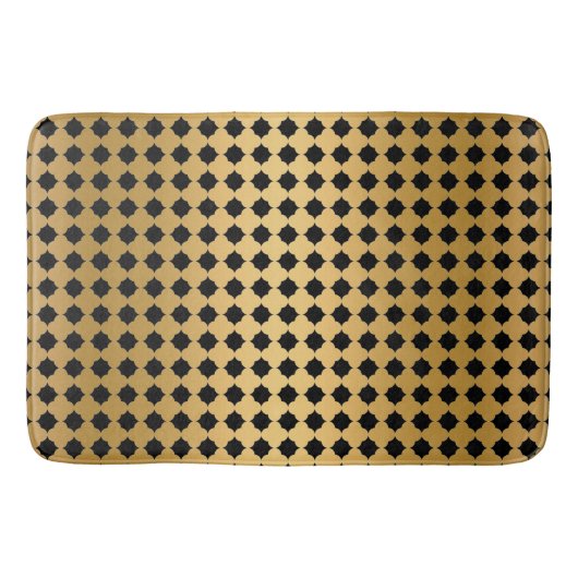 ZWARTE GOLD HEXAGON PATROON BATROON MAT (Voorkant)