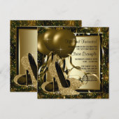 Zwarte Gold High Heels Womans Birthday Party Kaart (Voorkant / Achterkant)