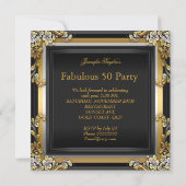 Zwarte Gold High Heels Womans Birthday Party Kaart (Achterkant)