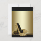 Zwarte Gold High Heels Womans Birthday Party Kaart (Achterkant)