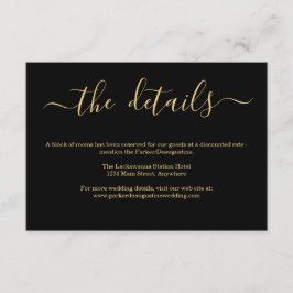 Zwarte & Gold-informatie / Details-sluitkaart Informatiekaartje