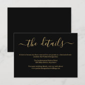 Zwarte & Gold-informatie / Details-sluitkaart Informatiekaartje (Voorkant / Achterkant)