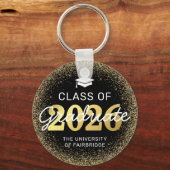 Zwarte Gold-klasse van 2023 Afstuderen Sleutelhanger (Achterkant)