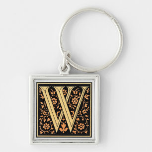 Zwarte & Gold Letter "W" — Sleutelhanger