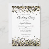 Zwarte Gold-luipaard afdrukken Glitter-bekleding v Kaart (Voorkant)