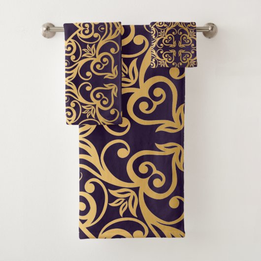 ZWARTE GOLD LUXURY STIJL BATHROOM TOWEL SET BAD HANDDOEK (Insitu)