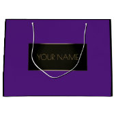 Zwarte Gold Minimale naam Luxekmerk Paars Violet Groot Cadeauzakje (Voorkant)