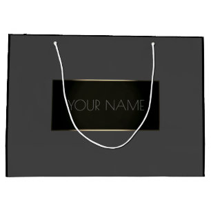 Zwarte Gold Minimale naam Luxury Branding Grey Gre Groot Cadeauzakje